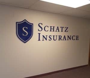 Custom Lobby Sign Schatz Insurance